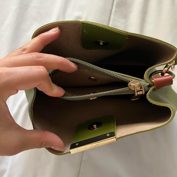 Stylish Green and Brown Women's Bag - Picture 5 of 8